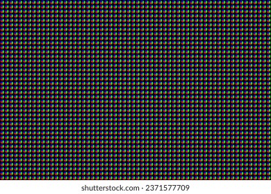 Seamless pattern with circles divided into three RGB sectors. Example of a video wall. Analog monitor. Vector illustration