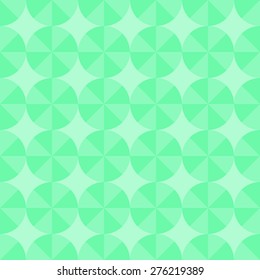 Seamless pattern with circles divided into eight parts repetitive aquamarine and light green