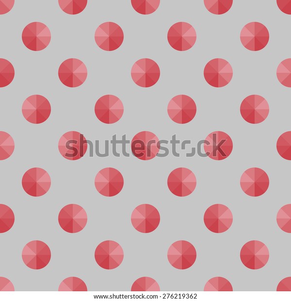 Seamless pattern with circles\
divided into eight parts of repeated red color on a gray\
background