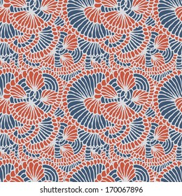 Seamless pattern of circles  in doodle style.