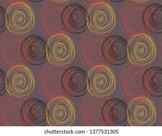 Seamless pattern with circles. Doodle texture. Textile rapport. 