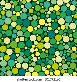 Seamless Pattern with Circles; dots of different sizes in a chaotic manner