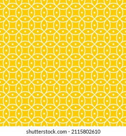 Seamless pattern of circles and dots. Geometric orange background.