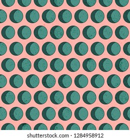 Seamless Pattern With Circles And Dots. Vector Background For Web, Print, Wallpaper And Other Design.