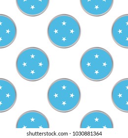 Seamless pattern from the circles with flag of Federated States of Micronesia. Vector illustration