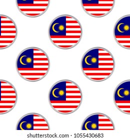 Seamless pattern from the circles with flag of Malaysia . Vector illustration