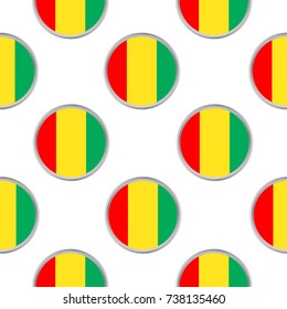 Seamless pattern from circles with the flag of Republic of Guinea. Vector illustration