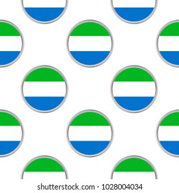 Seamless pattern from the circles with flag of Sierra Leone . Vector illustration