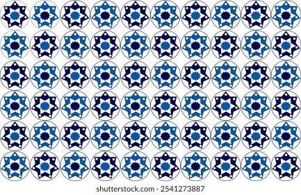 seamless pattern with circles flower of blue and gray, seamless repeat pattern design for fabric print, t-shirt screen paint, star mandala dot