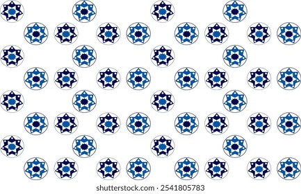 seamless pattern with circles flower of blue and gray, seamless repeat pattern design for fabric print, t-shirt screen paint, star mandala dot