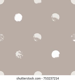 Seamless pattern with circles. Forms printed in ink. Hand drawn. 