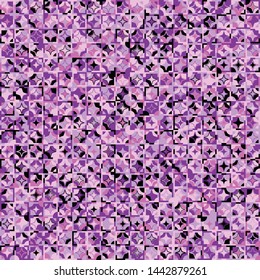 Seamless pattern. Circles, four-beam stars and squares broken into fragments form a motley background. Chaotic coloring. Harmonious colors.