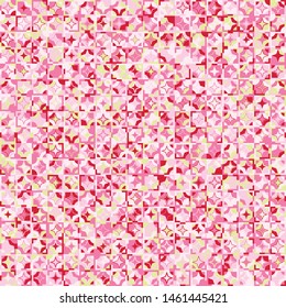 Seamless pattern. Circles, four-beam stars and squares broken into fragments form a motley background. Chaotic coloring. Harmonious colors.