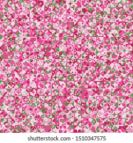 Seamless pattern. Circles, four-beam stars and squares broken into fragments form a motley background. Chaotic coloring. Harmonious colors.