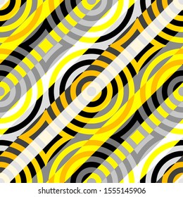 Seamless pattern. Circles pattern in geometric collage style. Vector image.