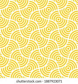 Seamless pattern of circles. Geometric orange background.