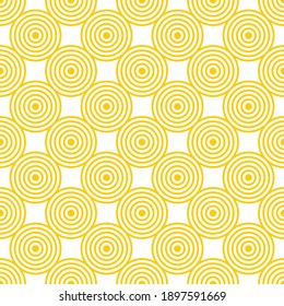 Seamless pattern of circles. Geometric orange background.