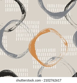 Seamless pattern. Circles. Gray background.