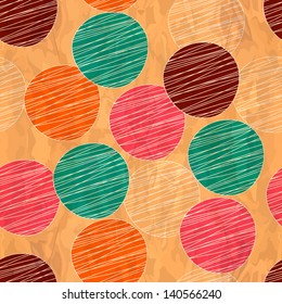 Seamless pattern circles with grunge effect