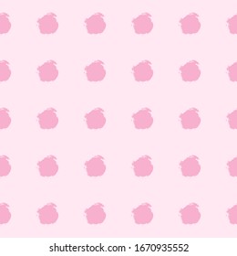Seamless pattern of circles with jagged edges. Vector illustration in pink colors.