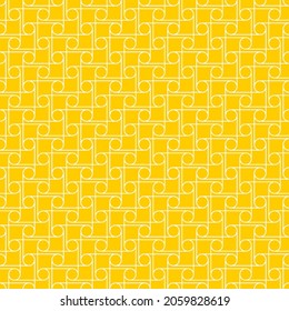 Seamless pattern of circles and lines. Geometric orange background.