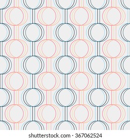 Seamless pattern. Circles and lines. Geometric. Stylized texture with lines and circles. Pale colors. Abstract background.
