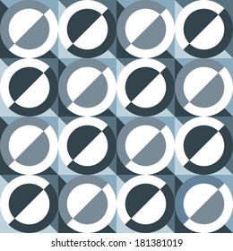 Seamless pattern with circles in a marine style