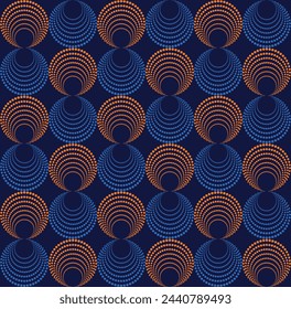 seamless pattern with circles on blue background abstract texture for fabric home wear carpets background surface design packaging vector