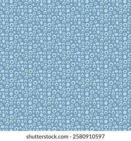 Seamless pattern with circles on blue background. Vector illustration.