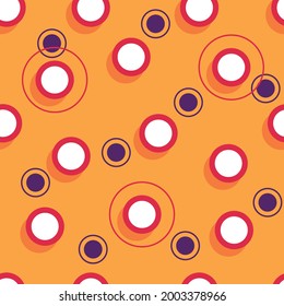 seamless pattern with circles on yellow background