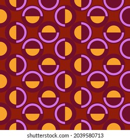Seamless pattern. Circles ornament. Geometric background. Ethnic wallpaper. Polka dots motif. Geometrical backdrop. Contemporary digital paper. Folk design. Tribal textile print. Vector image