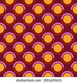 Nahtloses Muster. Kreise Ziergegenstände. Geometrischer Hintergrund. Ethnische Tapete. Polka dots motif. Geometrischer Hintergrund. Zeitgenössisches Digitalpapier. Folk-Design. Tribal-Stoffdruck. Vektorgrafik
