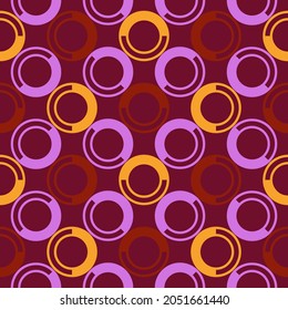 Seamless pattern. Circles ornament. Geometric background. Ethnic wallpaper. Polka dots motif. Geometrical backdrop. Contemporary digital paper. Folk design. Tribal textile print. Vector art