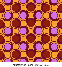Seamless pattern. Circles ornament. Geometric background. Ethnic wallpaper. Polka dots motif. Geometrical backdrop. Contemporary digital paper. Folk design. Tribal textile print. Vector work.