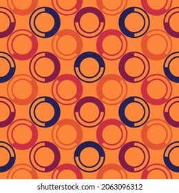 Seamless pattern. Circles ornament. Geometric background. Polka dots motif. Ethnic wallpaper. Geometrical backdrop. Contemporary digital paper. Folk web designing. Tribal textile print. Vector