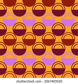 Seamless pattern. Circles ornament. Geometric background. Ethnic wallpaper. Polka dots motif. Geometrical backdrop. Contemporary digital paper. Folk design. Tribal textile print. Vector art work.
