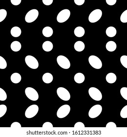 Seamless pattern. Circles, ovals ornament. Polka dot wallpaper. Dots, figures motif. Rounds background. Digital paper, textile print, abstract. Dotted illustration. Spots image. Geometric backdrop.