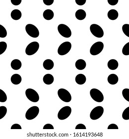Seamless pattern. Circles, ovals ornament. Dots, figures motif. Rounds background. Dotted illustration. Spots image. Polka dot wallpaper. Geometric backdrop.