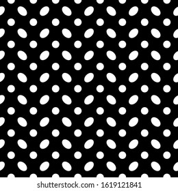 Seamless pattern. Circles, ovals ornament. Polka dot wallpaper. Dots, figures motif. Rounds background. Geometric backdrop. Spots image. Dotted illustration. Digital paper, textile print, abstract