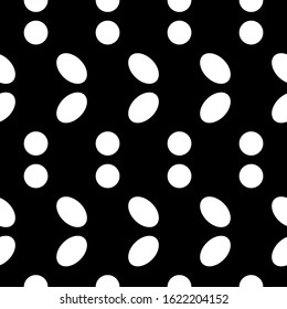 Seamless pattern. Circles, ovals ornament. Dots, figures motif. Rounds background. Digital paper, textile print, abstract. Dotted illustration. Spots image. Geometric backdrop. Polka dot wallpaper.