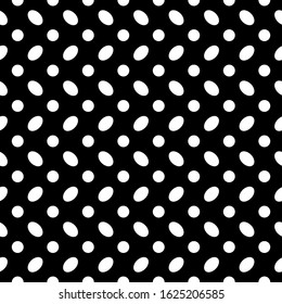 Seamless pattern. Circles, ovals ornament. Polka dot wallpaper. Dots, figures motif. Rounds background. Geometric backdrop. Dotted illustration. Spots image. Digital paper, textile print, abstract.
