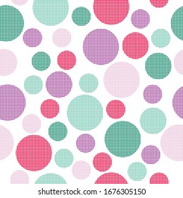 Seamless pattern with circles in pastel colors. Geometric texture.