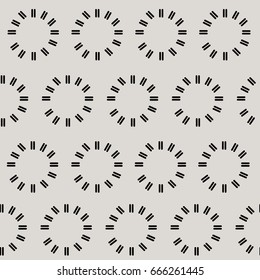 Seamless pattern with circles and rays. Texture with monochrome elements.