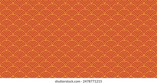 Seamless pattern with circles. red gold line vector background. Creative and modern.