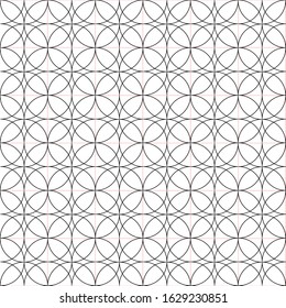 seamless pattern of circles and red lines inspired from wood carving of traditional decoration in taiwan