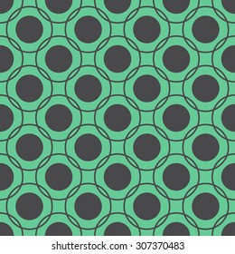 Seamless pattern of circles of repetitive elements. Vector illustration.
