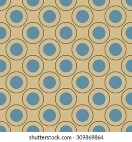 Seamless pattern of circles of repetitive elements. Vector illustration.