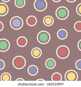 Seamless pattern of circles of repetitive elements. Vector illustration.
