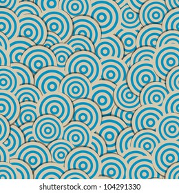 Seamless pattern with circles in retro colors. Vector background