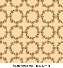 Seamless pattern with circles in retro colors. Beige background with geometry circles. Vector illustration